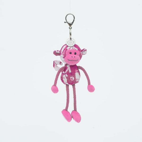 14cm Monkee Tailz Keyring Pink